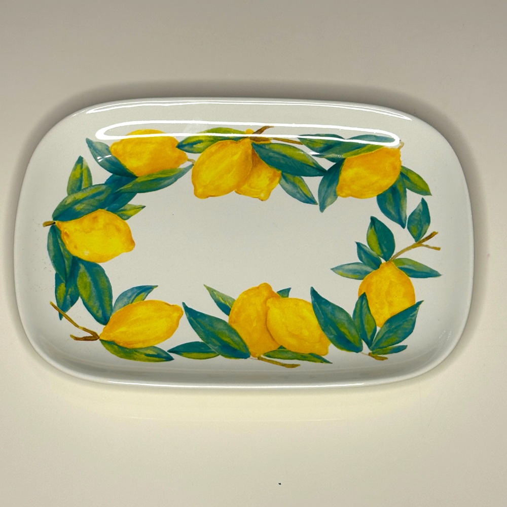 Noi Hand-Painted Ceramic Lemon Tray - 6x9 Inches